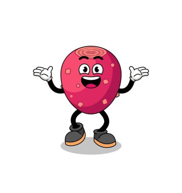 prickly pear cartoon searching with happy gesture , character design
