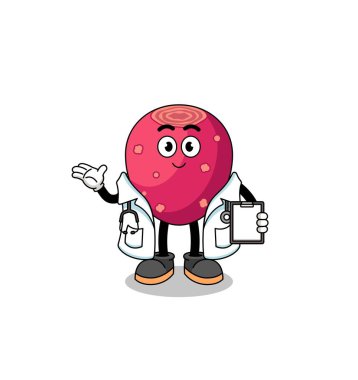 Cartoon mascot of prickly pear doctor , character design