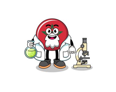Mascot of morocco flag as a scientist , character design