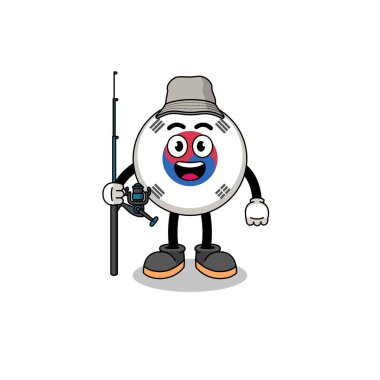 Mascot Illustration of south korea flag fisherman , character design
