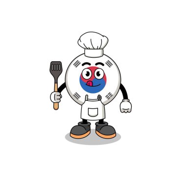 Mascot Illustration of south korea flag chef , character design