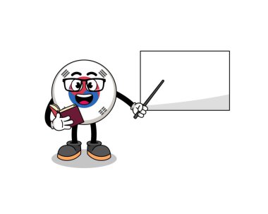 Mascot cartoon of south korea flag teacher , character design