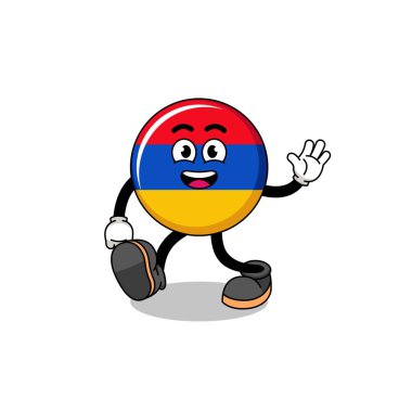 armenia flag cartoon walking , character design