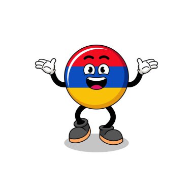 armenia flag cartoon searching with happy gesture , character design