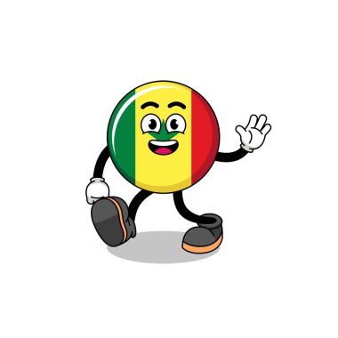 senegal flag cartoon walking , character design