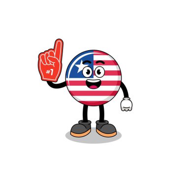 Cartoon mascot of liberia flag number 1 fans , character design