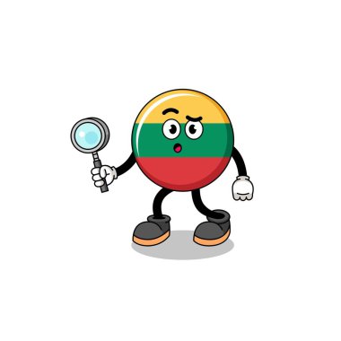 Mascot of lithuania flag searching , character design
