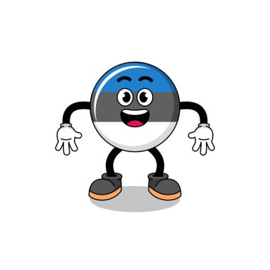 estonia flag cartoon with surprised gesture , character design
