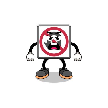 Kızgın ifade ve karakter tasarımı içeren U dönüşü çizgi film çizimi yok