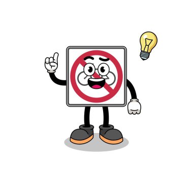 Bisiklet yol işareti çizgi filmi yok. Fikir pozu al, karakter tasarımı.