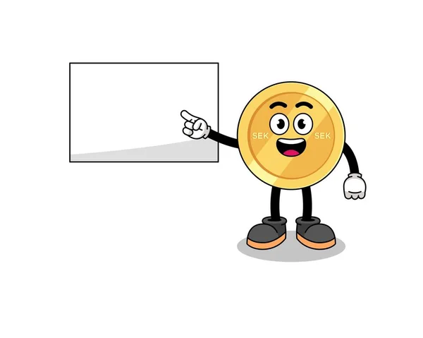 İsveççe illüstrasyon bir sunum yapıyor, karakter tasarımı