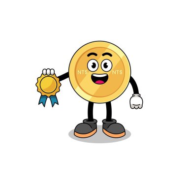 Yeni Tayvan Doları karikatür çizimi memnuniyet garantili madalya, karakter tasarımı