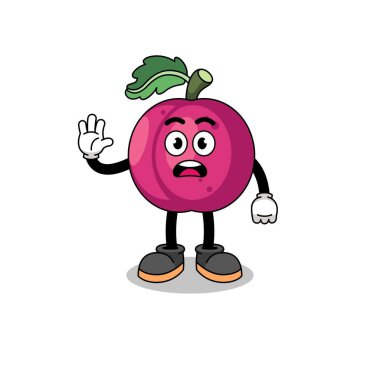 Erikli meyve çizgi filmi çizimi Stop hand, karakter tasarımı