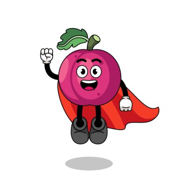 Uçan süper kahramanlı erik meyvesi çizgi filmi, karakter tasarımı