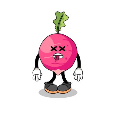 turp maskotu illüstrasyonu öldü, karakter tasarımı