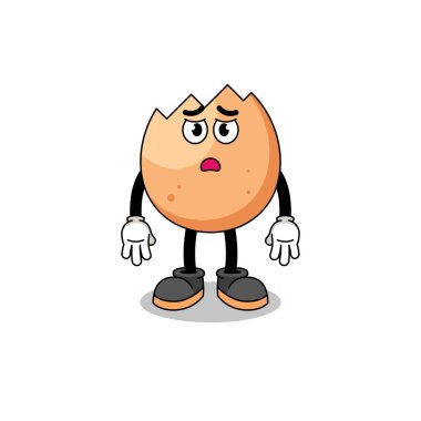 Hüzünlü yumurta karikatürü çizimi, karakter tasarımı.