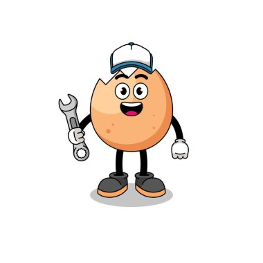 Çatlamış yumurta çizimi karikatürü mekanik, karakter tasarımı