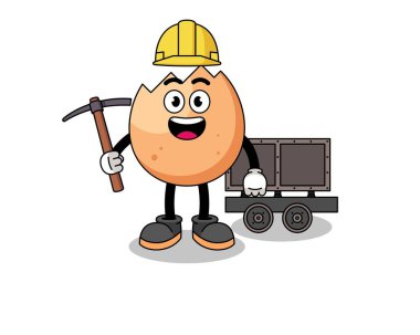 Çatlak yumurta madencisinin maskotu, karakter tasarımı