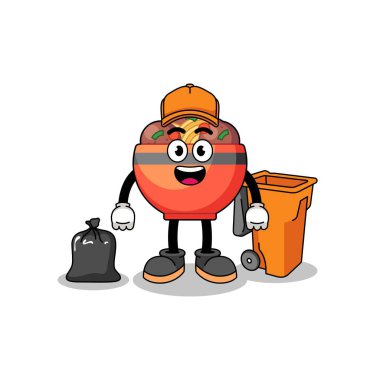 Köfte kasesi çizgi filminin bir çöp toplayıcısı, karakter tasarımı