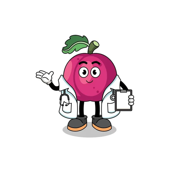 Cartoon Mascotte Van Pruim Fruit Arts Karakter Ontwerp — Stockvector