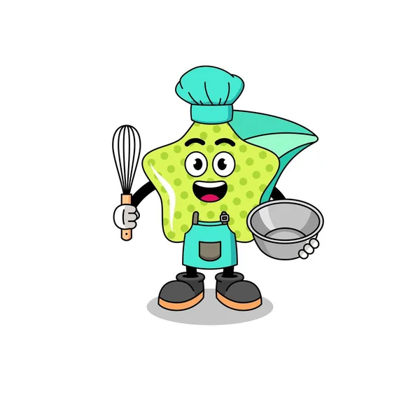 Illustration Étoile Filante Tant Que Chef Boulangerie Character Design — Image vectorielle