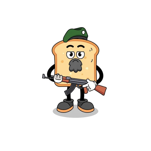 Character Cartoon Bread Special Force Character Design — Stock Vector