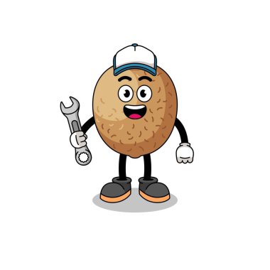 kiwifruit illüstrasyon karikatürü mekanik, karakter tasarımı