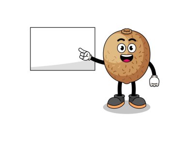 kiwifruit illüstrasyonu bir sunum yapıyor, karakter tasarımı