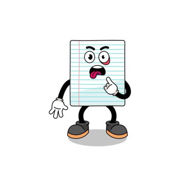 Dili dışarı çıkmış kağıt tasviri, karakter tasarımı