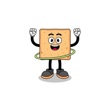 Hula hoop, karakter tasarımı oynayan kare kraker çizimi