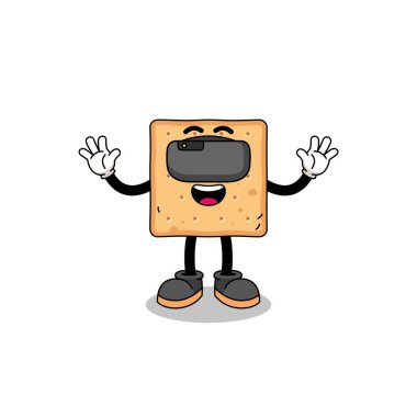 VR kulaklıklı kare kraker tasarımı, karakter tasarımı