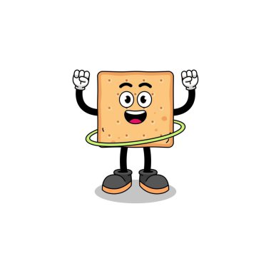 Hula hoop, karakter tasarımı oynayan kare kraker çizimi