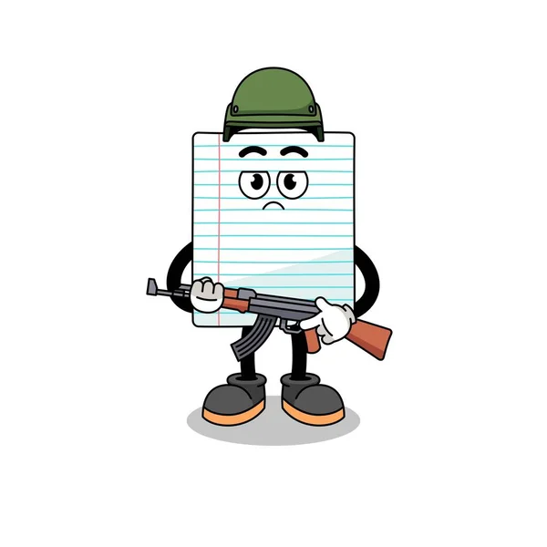 Karikatura Papírového Vojáka Charakter Designu — Stockový vektor