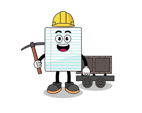 Mascota Ilustración Minero Papel Diseño Personajes — Archivo Imágenes Vectoriales