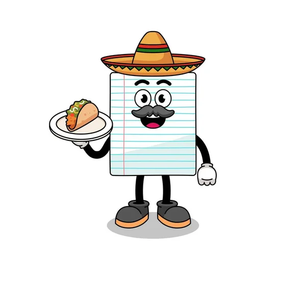 Χαρακτήρας Καρτούν Του Χαρτιού Μεξικάνος Σεφ Σχεδιασμός Χαρακτήρα — Διανυσματικό Αρχείο