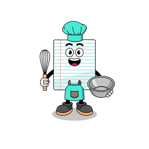 Ilustración Del Papel Como Chef Panadería Diseño Personajes — Archivo Imágenes Vectoriales