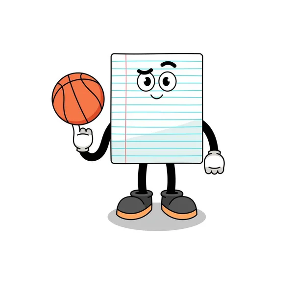 Papírová Ilustrace Jako Basketbalista Charakter Designu — Stockový vektor