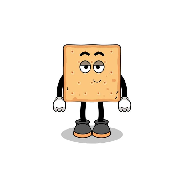 Cuadrado Cracker Dibujos Animados Pareja Con Tímido Pose Diseño Personajes — Vector de stock