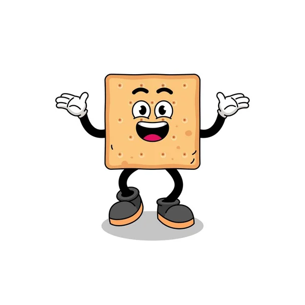 方块饼干卡通搜索与快乐姿态 人物形象设计 — 图库矢量图片