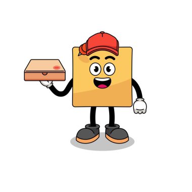 Pizzacı olarak yapışkan bir illüstrasyon, karakter tasarımı.