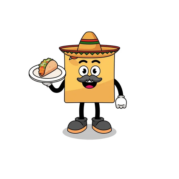 Taco Retro Cartoon Style Mascotte Logo Design Personnage De Cuisine  Latino-américaine Avec Sombrero Drapeau Mexicain Et Piment Illustration  Vectorielle Contour Dessiné à La Main Dans Le Style Toon Vintage Branché  Des Années