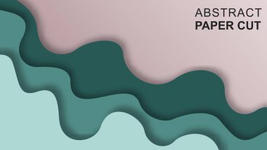 Arkaplan için soyut kağıt kesimi tasarımı. Pankartlar, afişler, afişler, davetiyeler, kapaklar ve diğerleri için modern arka plan. Vektör çizimi. EPS 10.