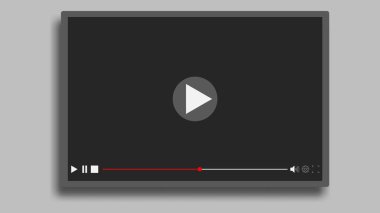 Video player, video streaming interface mockup template design for web and mobile app.  Vector illustration. EPS 10.