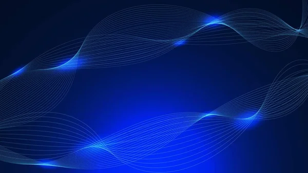 Abstract glowing blue lines on dark blue background. Vector illustration. EPS 10.