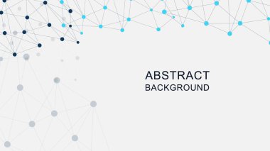 Soyut noktalar ve çizgiler bağlantısı. Küresel ağ bağlantısı kavramı. Vektör illüstrasyonu.