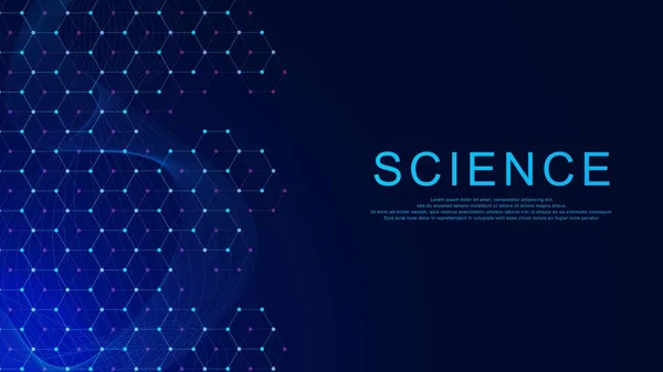 Science Structure Moléculaire Fond Médecine Chimie Technologie Conception Scientifique Illustration — Image vectorielle