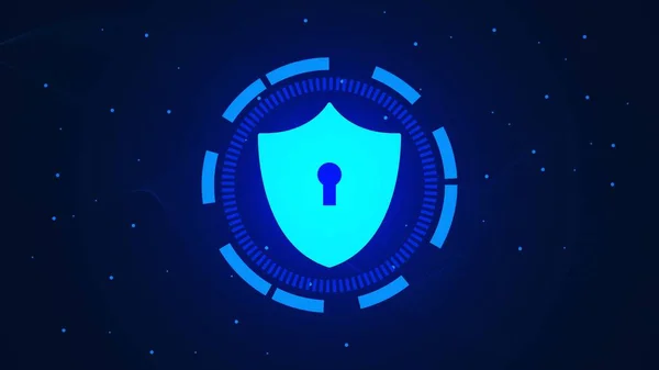 Cyber Sicherheits Schutzschild Schloss Für Die Privatsphäre Internet Cyber Schutz — Stockvektor