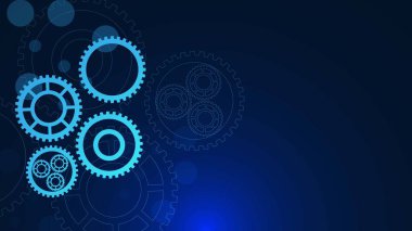 Vites mekanizması dijital teknoloji ve mühendislik. Teknik konsept arka plan tasarımı. Vektör illüstrasyonu.