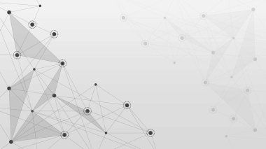 Dijital teknoloji arka planı için nokta ve çizgi bağlantısı olan soyut siyah pleksus. Büyük veri görselleştirme ve ağ bağlantısı kavramı. Vektör illüstrasyonu.