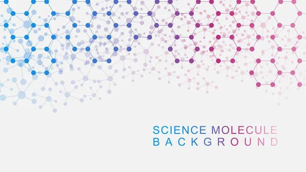 Structura Moleculară Fundal Pentru Adn Neuroni Atom Inovație Medicală Chimie — Vector de stoc